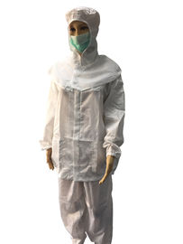 Odzież bezpieczna ESD do pomieszczeń czystych Poliestrowa kurtka i spodnie antystatyczne Klasa 1000 - 10000