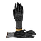 Czarne rękawiczki bezpieczeństwa z dzianinami 18 poziomu 3 rękawiczki z gumy odpornej na cięcia