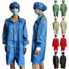 Antystatyczny poliester bawełniany Lab płaszcz czysty pokój ESD ubrania bezpieczeństwa Włókna przewodzące
