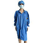 ESD Dustproof Gown Spandex Cuff Dust Free Polyester Lint Free Smock For Laboratory Cleanroom