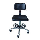 Czarne krzesła laboratoryjne ESD Materiał poliuretanowy z pięciogwiazdkową polerowaną aluminiową podstawą