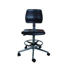 Krzesła bezpieczne ESD rozpraszające ładunki elektrostatyczne PU stołek roboczy podnóżek i podłokietnik w kolorze czarnym