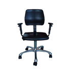Krzesła bezpieczne ESD rozpraszające ładunki elektrostatyczne PU stołek roboczy podnóżek i podłokietnik w kolorze czarnym