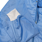 Niebieska, zmywalna, bezpyłowa odzież antystatyczna ESD dla przemysłu pomieszczeń czystych