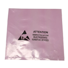 Indywidualna otwarta górna antystatyczna torba do pakowania ESD przezroczysta różowa