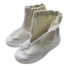 Białe antystatyczne krótkie buty z tkaniny PU Gird ESD do pomieszczeń czystych