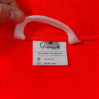 Pokój czysty Czerwony 5mm Grid ESD antystatyczny płaszcz bezpieczeństwa z 98% poliester 2% włókna węglowego