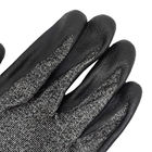 Czarne rękawiczki bezpieczeństwa z dzianinami 18 poziomu 3 rękawiczki z gumy odpornej na cięcia