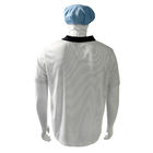 Koszulki ESD Białe 7 mm pasy 99% poliester + 1% przewodzące jedwabne dzianie Koszulki antystatyczne POLO