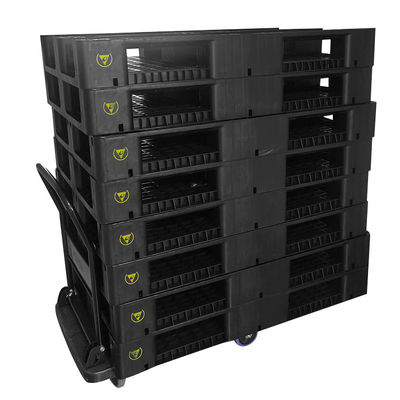 1200*800*140mm ESD Stacking Black Plastic Electronic Pallet dla przemysłu