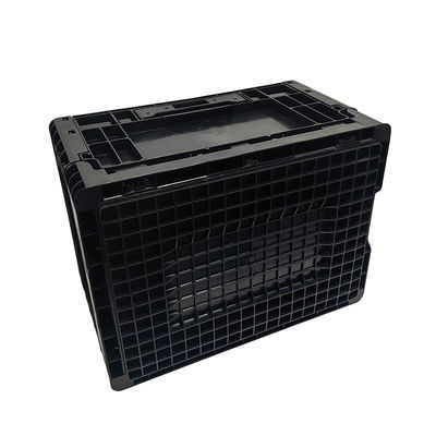 400*300*220MM Czarny antystatyczny składany pudełko plastikowe skrzynia obrotów składane plastikowe pudełko