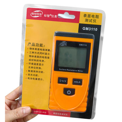 GM3110 Tester odporności powierzchniowej wysokiej precyzji przenośny tester odporności izolacyjnej elektrostatyczny detektor