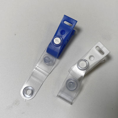 Ekskluzywny niebiesko-biały plastikowy zacisek zawieszony antypoślizgowy plastikowy zacisek z identyfikatorem odznaki