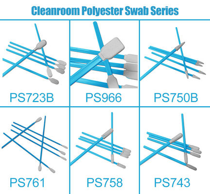 PS743 Przepaść czyszcząca Swaby do czystych pomieszczeń Stick PP Handle Polyester Tip Swaby do czystych pomieszczeń przemysłowych