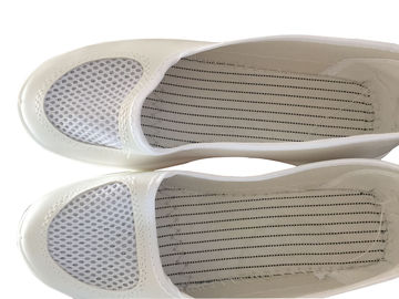 Buty antystatyczne do pomieszczeń czystych do butów ESD z długim rękawem Biała skórzana cholewka