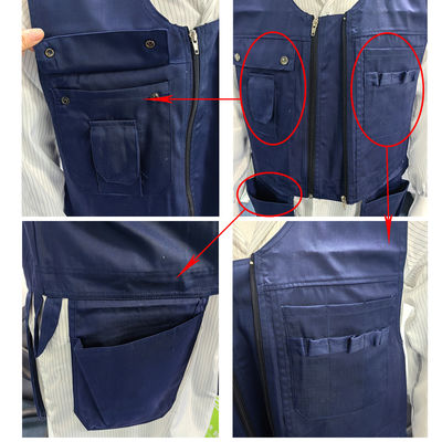 Marynarka Błękitny Denim Tkanina Środek kamizelka anty-statyczny zestaw narzędzi workowych kamizelka dla elektryka
