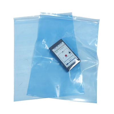Niebieski PE ESD Zip Lock Shielding Bag For Cleanroom Packaging Małe i średnie komponenty elektroniczne