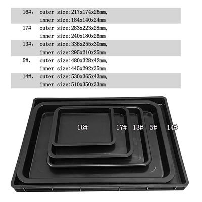 217x174x26mm Czarny ESD Antystatyczny Plastykowy Pudełko kwadratowe Electronic Circle Turntable
