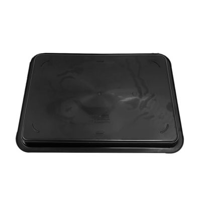 530x365x43mm ESD Antystatyczne Targi kwadratowe Czarne Plastykowe prostokątne płytkie Targi ESD Elektroniczny okrąg