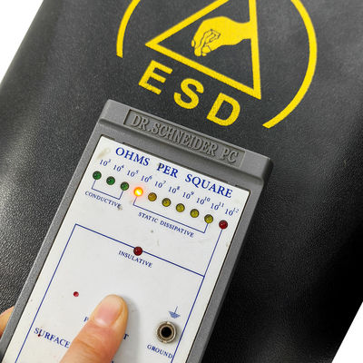 Czarny antystatyczny plastikowy kwadratowy kosz na śmieci ESD 15L do pomieszczeń czystych