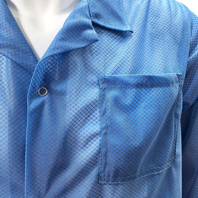 ESD Anti Static 96% Polyester+4% Carbon Fiber Diamond Grid Lab Coat