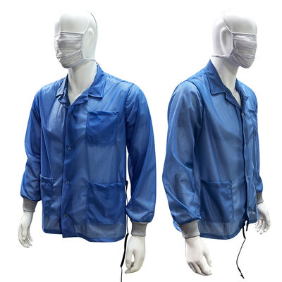 Anti Static ESD Cleanroom Jacket With Diamond Grid Fabric