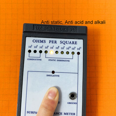 Pomarańczowa tkanina bez pyłu ESD z kwasem antystatycznym i alkalem