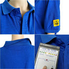 Koszulka polo z krótkim rękawem 4% przewodzącym włóknem ESD Bezpieczna koszulka antystatyczna