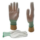 Białe poliestrowe rękawice robocze z powłoką z PU, antypoślizgowe