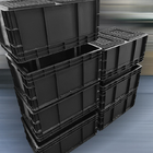 Czarne tłoczone plastikowe pojemniki Esd antystatyczne 600x400x330mm