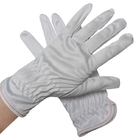 Białe ręczne pochłanianie potu Rękawice poliestrowe do pomieszczeń czystych Dostosowane