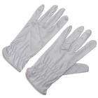 Białe ręczne pochłanianie potu Rękawice poliestrowe do pomieszczeń czystych Dostosowane