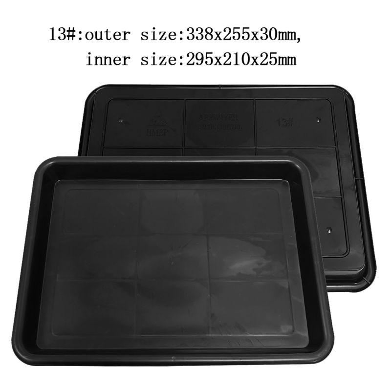 338x255x30mm Antystatyczny kwadratowy talerz Czarny plastikowy prostokątny płytki talerz ESD Electronic Circle Turntable