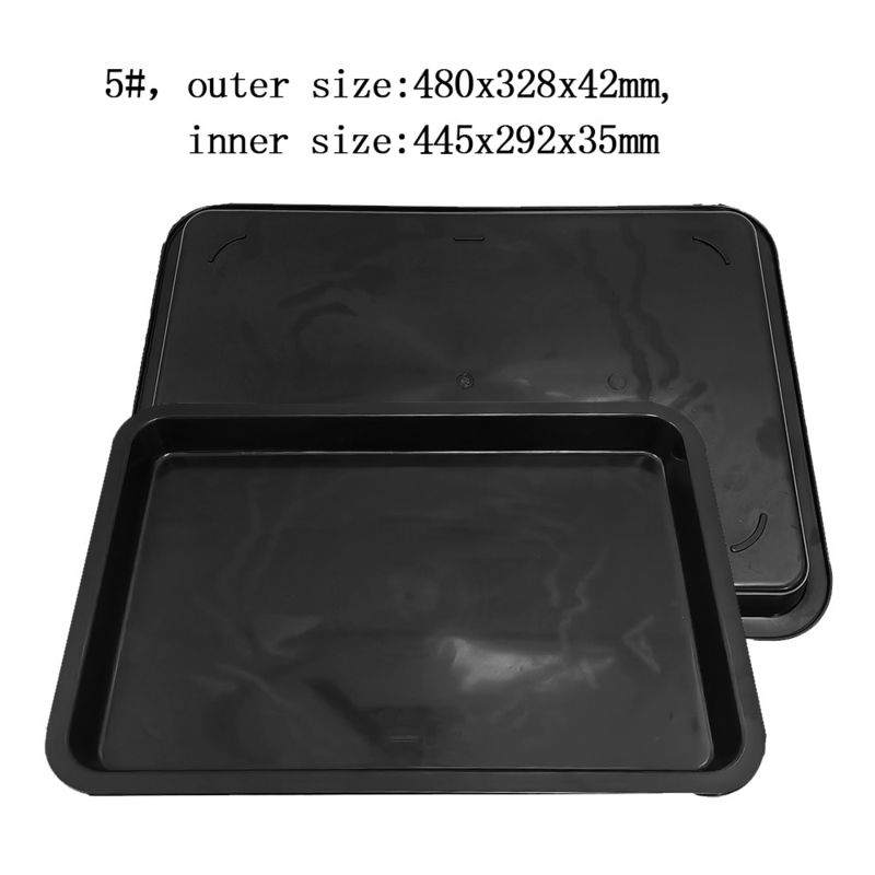480x328x42mm Przeciwstatyczna kwadratowa tacza czarna plastykowa kwadratowa basena ESD Skrzynka obrotowa Elektroniczne części skrzynka materiałowa magazynowa plastikowa tacza