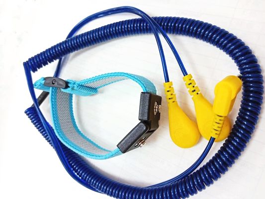 ESD Dual Wire Electrostatic Discharge Band Regulowany przewód PU 4mm Snap