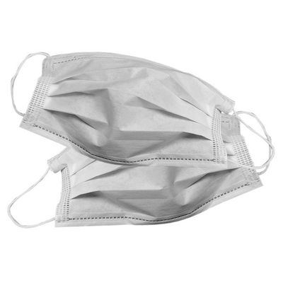 Biała włókninowa jednorazowa 3-warstwowa maska ​​do twarzy do pomieszczeń czystych