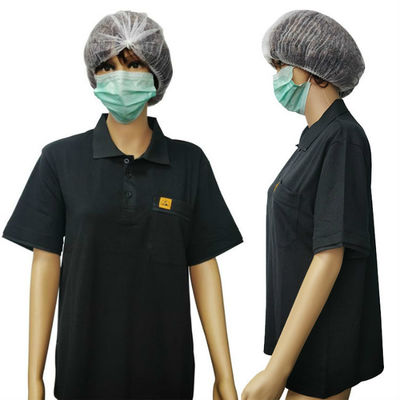 Unisex antystatyczne koszulki polo ESD do pomieszczeń czystych